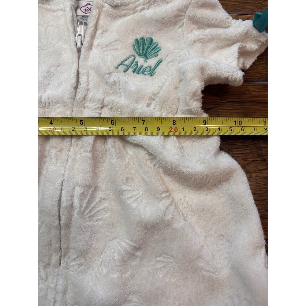Girls Disney Ariel White Sz 12 Mo White Terry Cloth Swim Suit Cover Up Romper - Picture 3 of 4